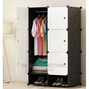 6 Cubes Plastic Wardrobe With Shoe Racks