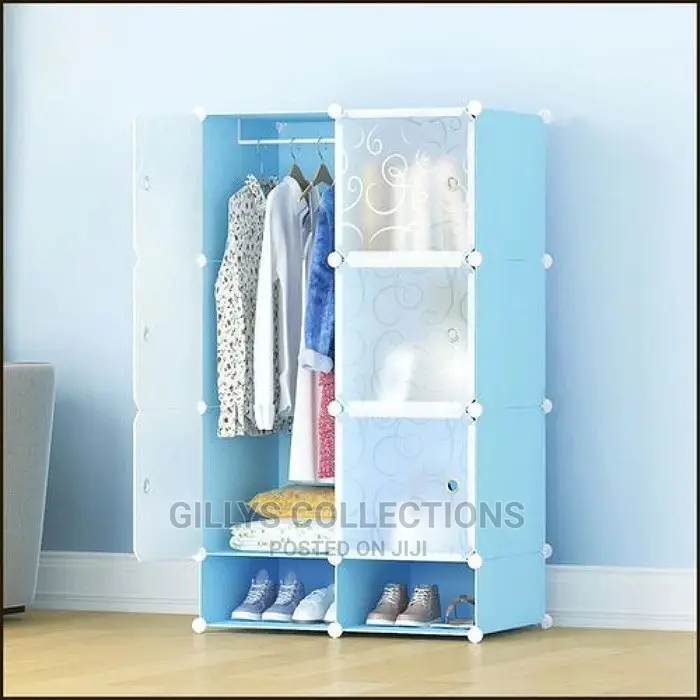 6 Cubes Plastic Wardrobe With Shoe Racks