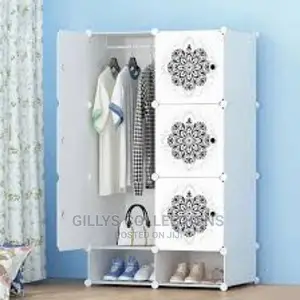 6 Cubes Plastic Wardrobe With Shoe Racks
