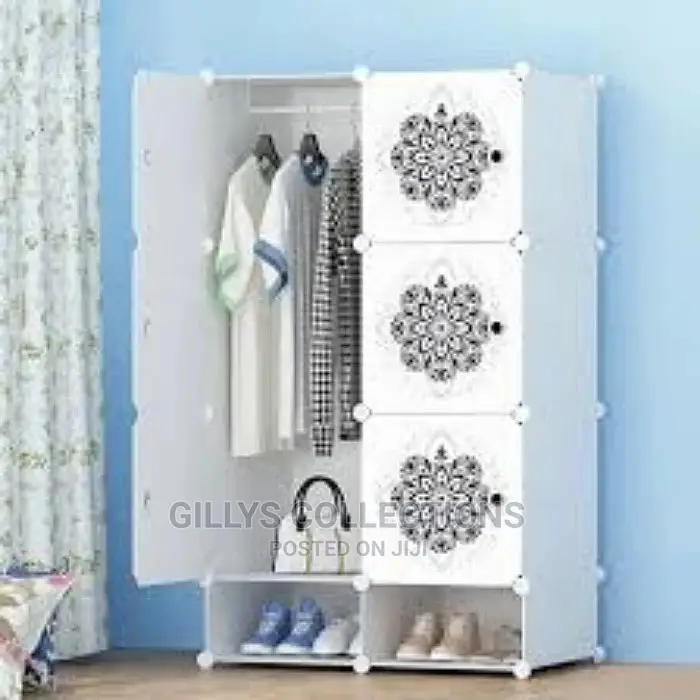 6 Cubes Plastic Wardrobe With Shoe Racks