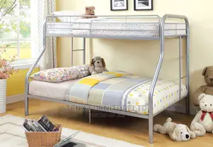 Twin Over Full Metal Standard Bunk Bed (Silver Gray)