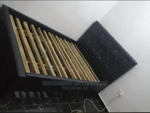 Black Double Leather Bed Frame