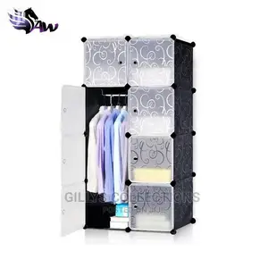 6 Cubes Plastic Wardrobe With Shoe Racks