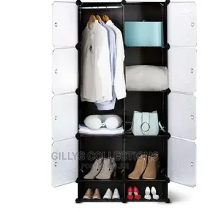 6 Cubes Plastic Wardrobe With Shoe Racks