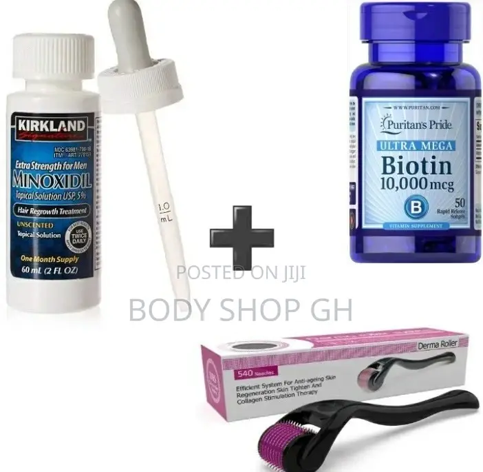 Hair Regrowth Pack(Minoxidil/Biotin/Derma Roller)