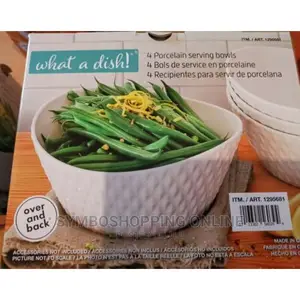 Over Back 4-Piece 'What a Dish' Porcelain Bowl Set, White