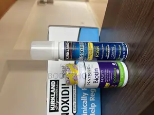 Kirkland Minoxidil Foam + Natrol Biotin(60 Tabs)/10,000mcg