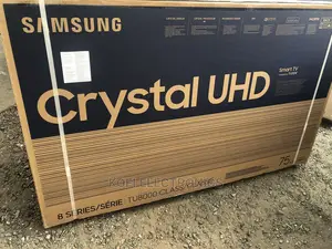 Large Black Samsung 75tu8072 Smart Led Tv, Ultra Hd , Hdr,
