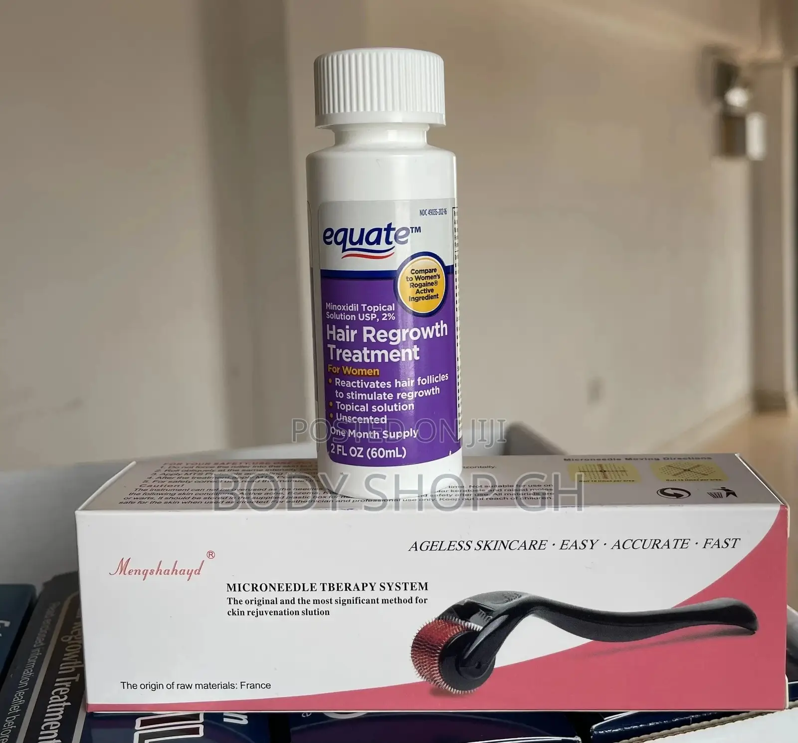 Equate Minoxidil + Derma Roller for Women Hair Growth