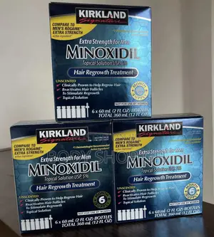 Full Box of Kirkland Minoxidil (6 Bottles + Dropper)