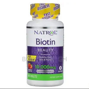 Natrol Biotin-10,000mcg for Hair, Skin and Nails (Strawberry