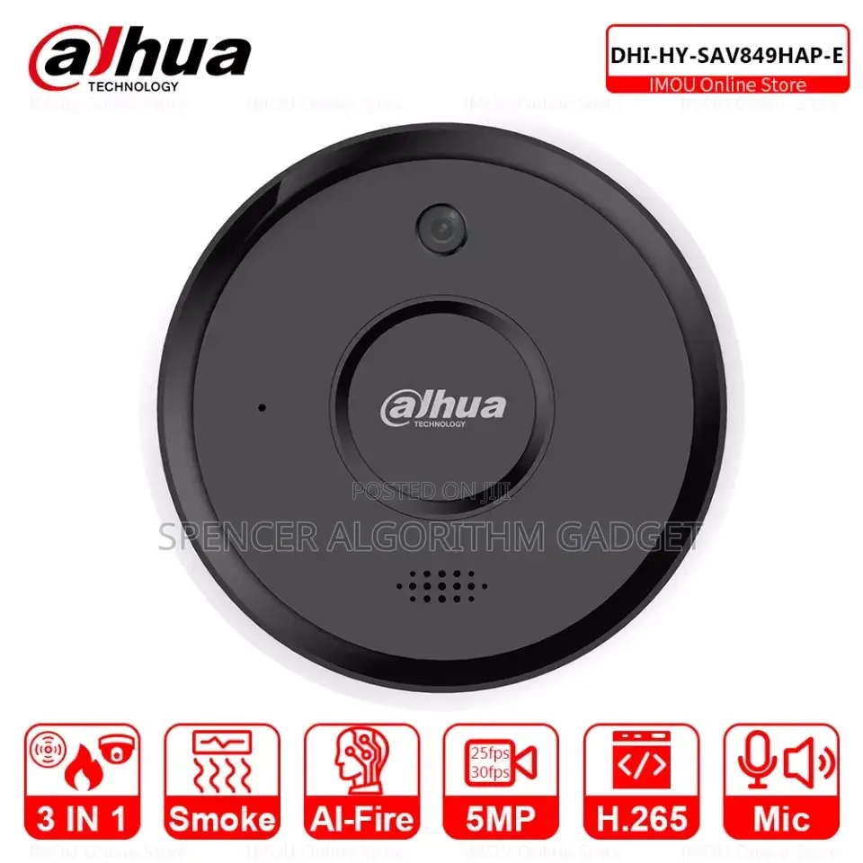 DAHUA 5MP IR Ai-Fire Smoke Sensing Network IP Camera Flame