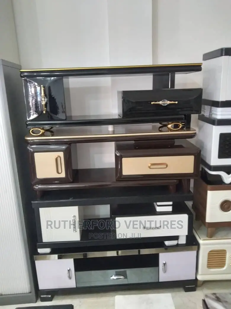 TV Stand Glass and Wood