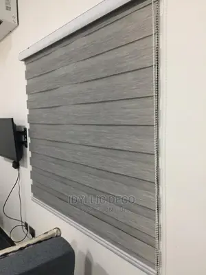 Grayish Window Blinds Curtains