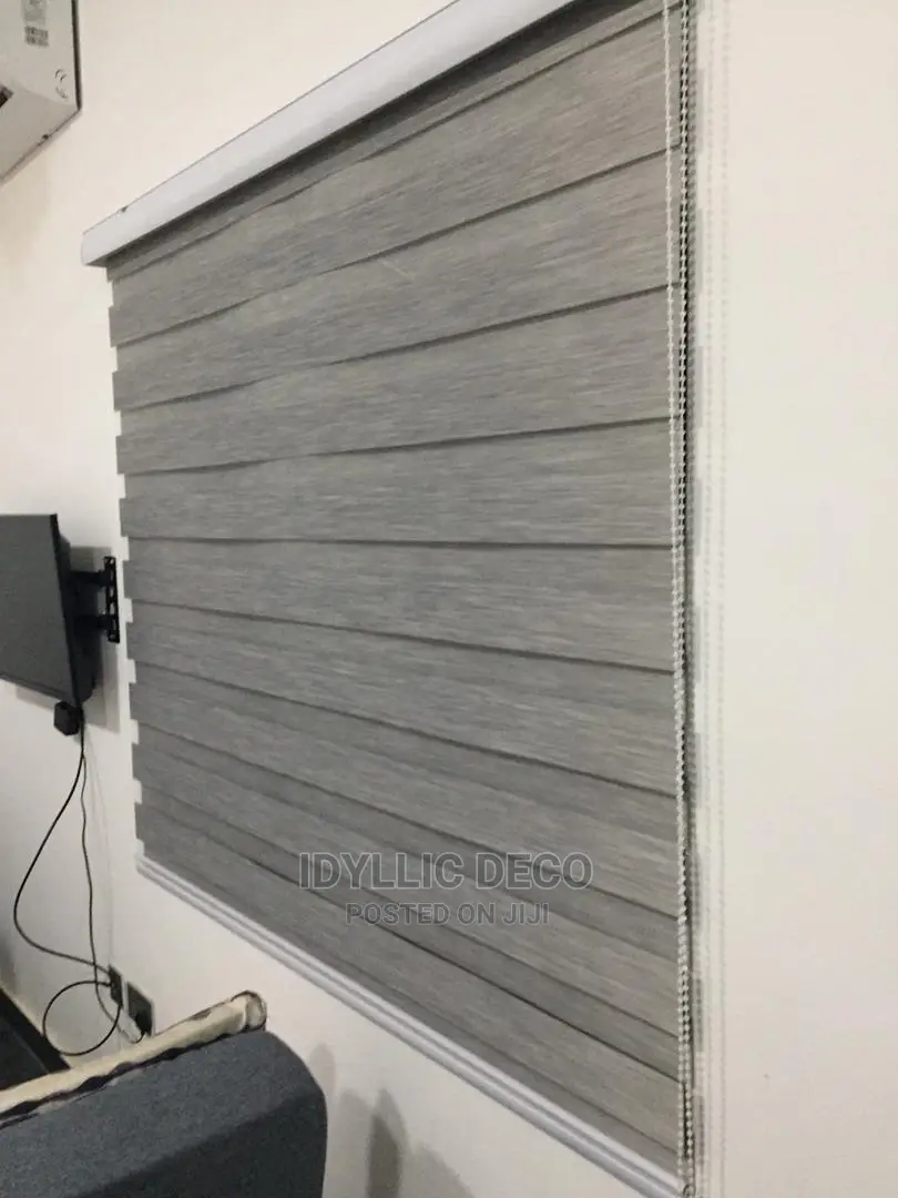 Grayish Window Blinds Curtains