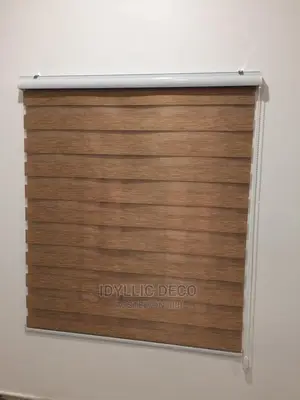 Wooden Brown Coloured Blinds Curtains