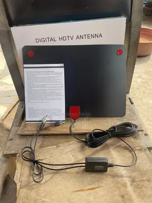 Black Colour Indoor Digital Antenna With Inbuilt Booster