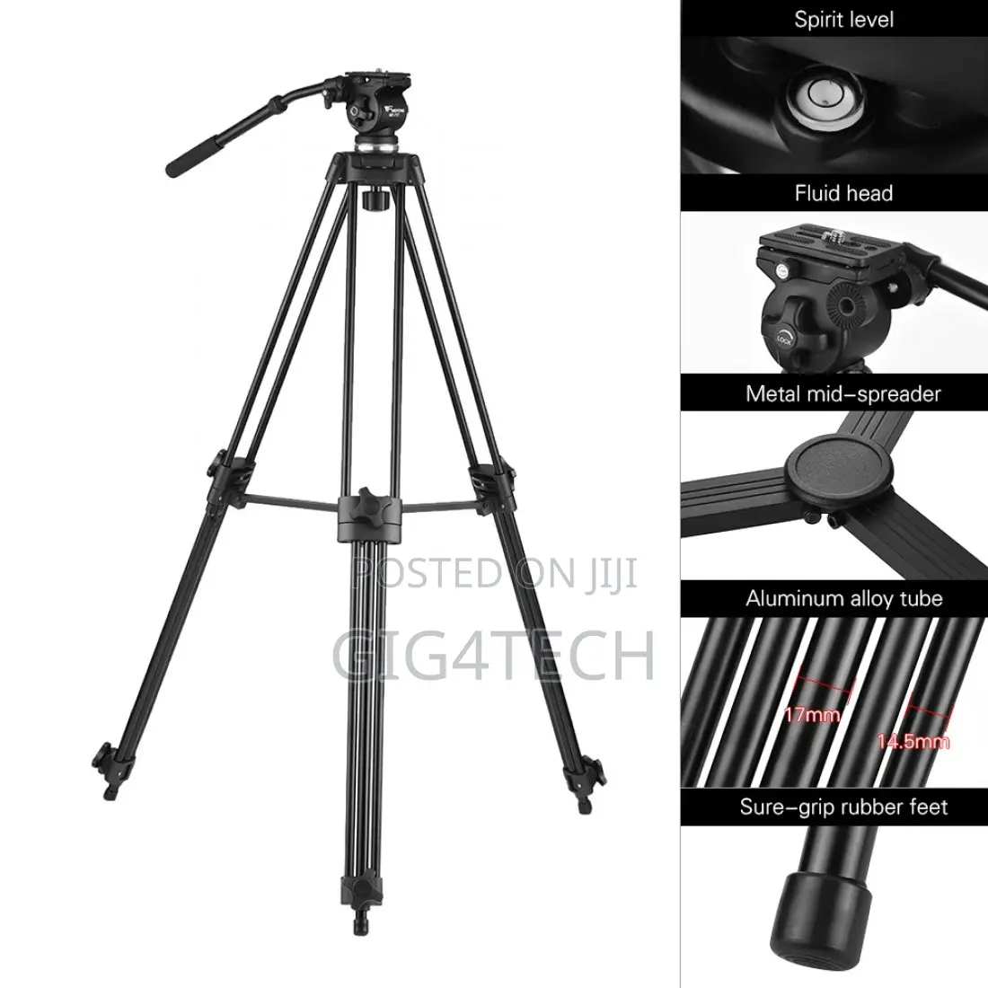 Weifeng Wf-717 1.8m Heavy Duty Video Tripod
