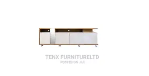 TV STAND WITH Wood and Mirror Glass