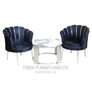 Table Chair Set 3pcs Fabric+Metal Black Havana