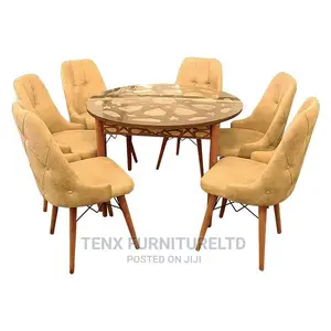 Dining Set 6seater With Walnut Wooden Legs