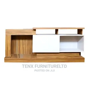 TV STAND (White and Wood Grain Brown)