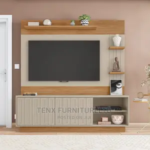 Tv Unit ( SUPPORT 65INCH TV)With Compartment and Cable Holes