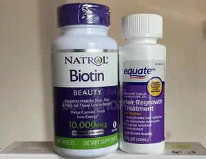 Hair Regrowth Pack for Women (Natrol Biotin + Equate Minox)