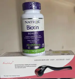 Natrol Biotin + Derma Roller Combo Pack ( Beard Hair)