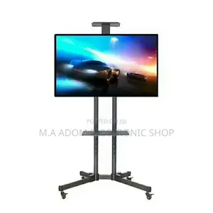 Modern Tv Stand on Wheels Rolling Tv Cart 32”-70”