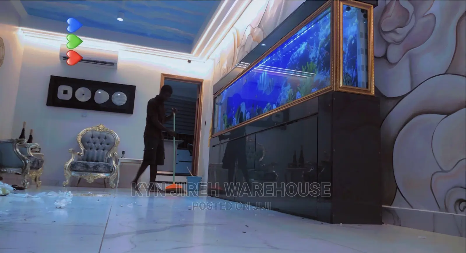 Aquarium With Live Fishes 10 Feet Tempered Glass