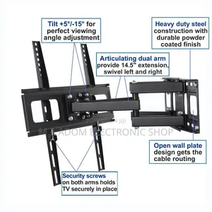 Articulating Dual Swivel Arm Adjustable Tv Mount 32”-65”
