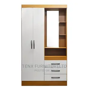 WARDROBE (Brown and Glossy White )Wth Mirror