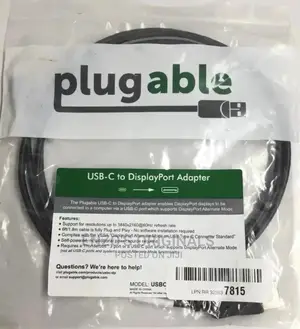 Usb-C to Display Port Cable Type-C to Dp Plugable at 400hz in Stock