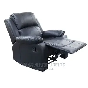 Recliner (Sofa)Black Leather Single Seater
