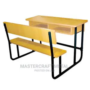 School Desk Wooden With Metal Frame
