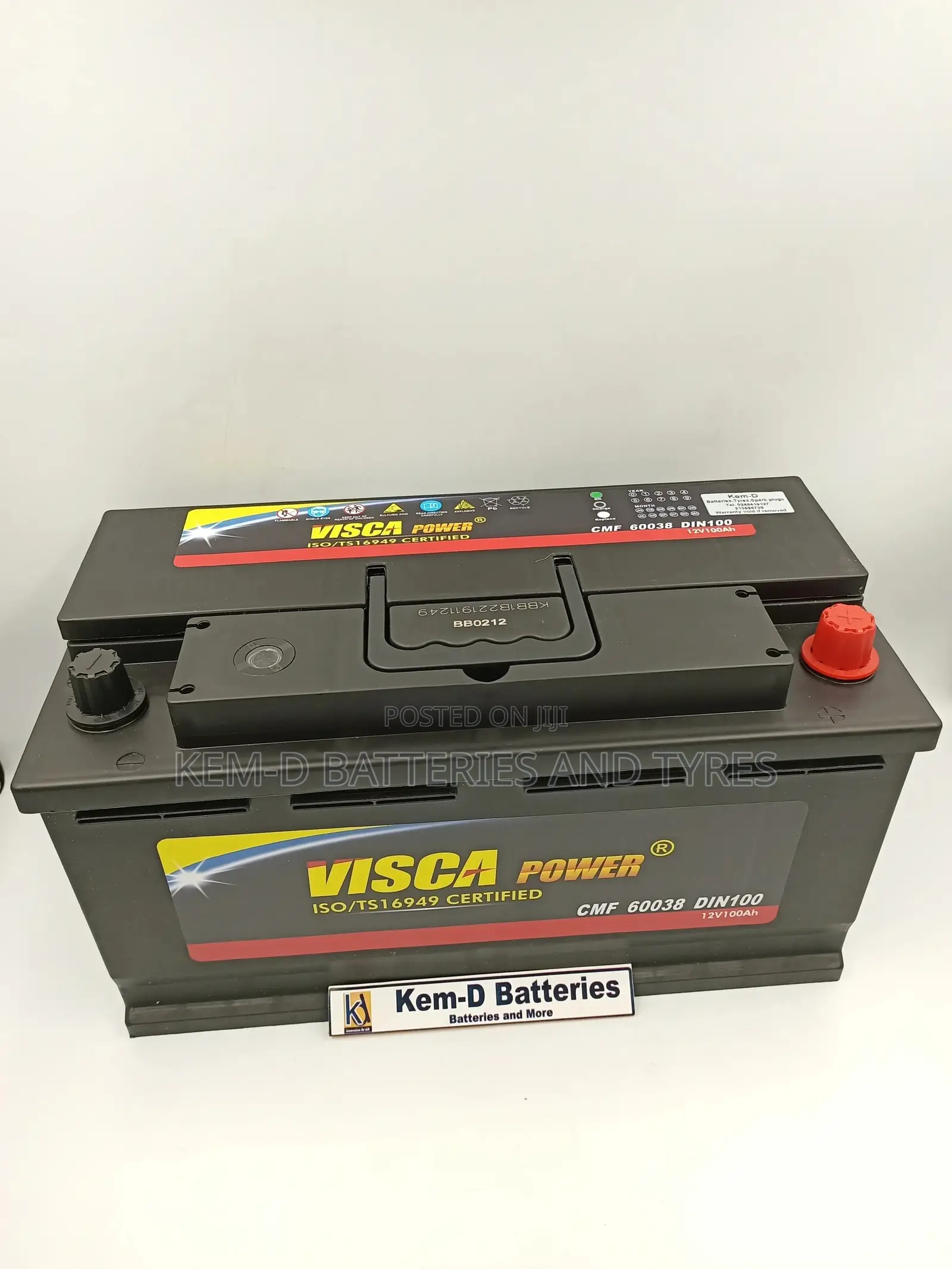 12volts 19 Plates 100ah Visca Batteries -Quality Car Battery