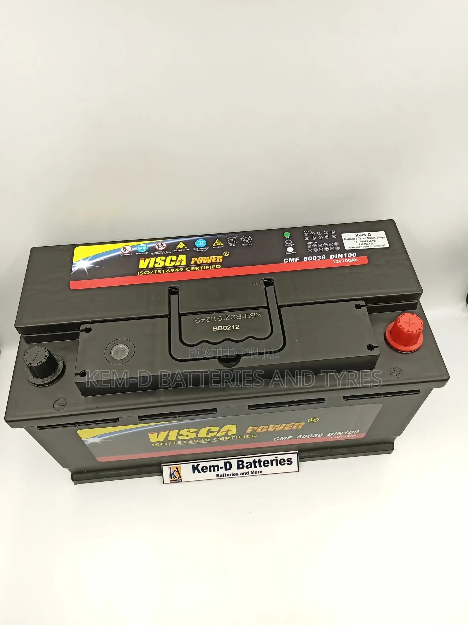 12volts 19 Plates 100ah Visca Batteries -Quality Car Battery