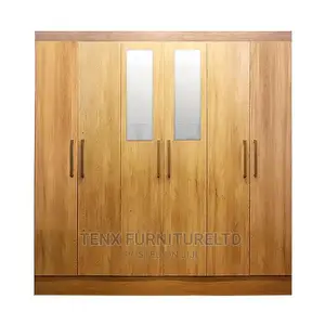 Wardrobe 6doors With 2 Mirror(Wood-Mode)
