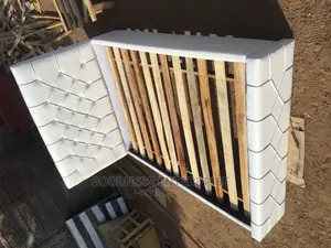 White Double Leather Bed