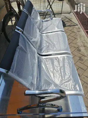 3 Seater Stainless Vsitors Chair - Black
