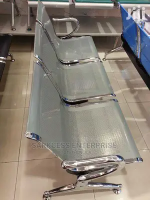 3 Seater Stainless Vsitors Chair - SILVER