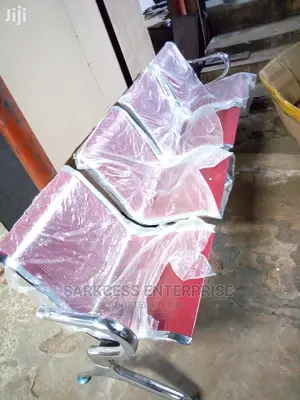3 Seater Stainless Vsitors Chair - Wine