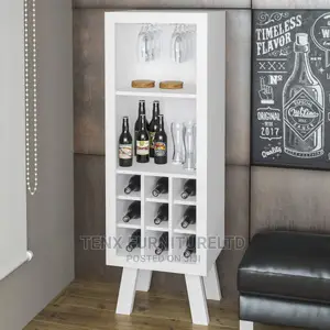 Wine Rack With ( Glass Cup Holders) White
