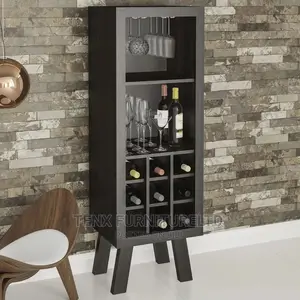 Wine Rack With ( Glass Cup Holders) Black Coba