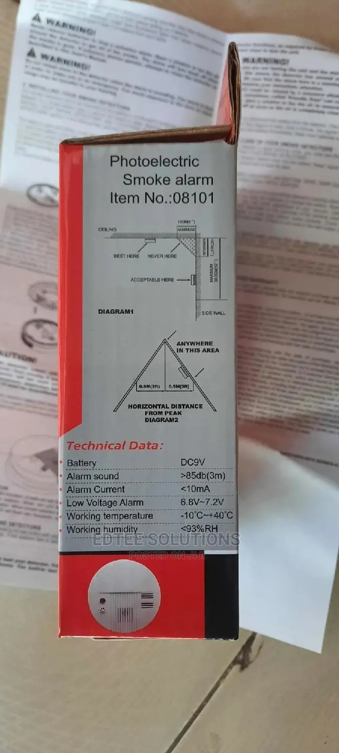 9v Battery Fire Alarm Smoke Detector