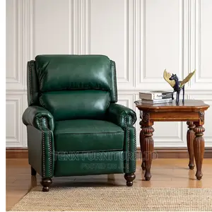 Genuine Leather Manual Club Recliner