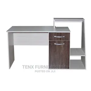 Desk With 3 Shelves/Bookcase( 1 Drawers, 1 Door 2 Storage)