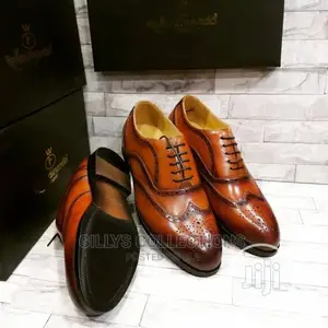 Men Dress Wedding Shoes Genuine Leather Brown