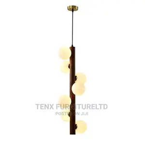 LED Chandelier (Glass+Wood and Iron)Exlcusive